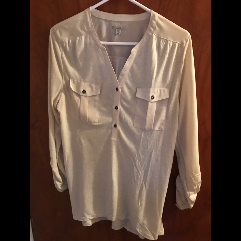 Tan Button Blouse
